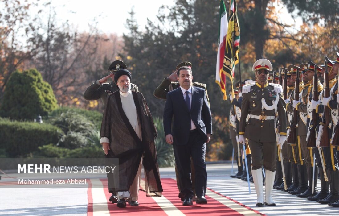 نخست وزیر عراق در تهران مورد استقبال رسمی رئیس جمهور ایران قرار گرفت