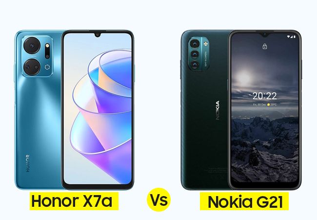 مقایسه گوشی Honor X7a با نوکیا G21;  کدام را بخریم؟