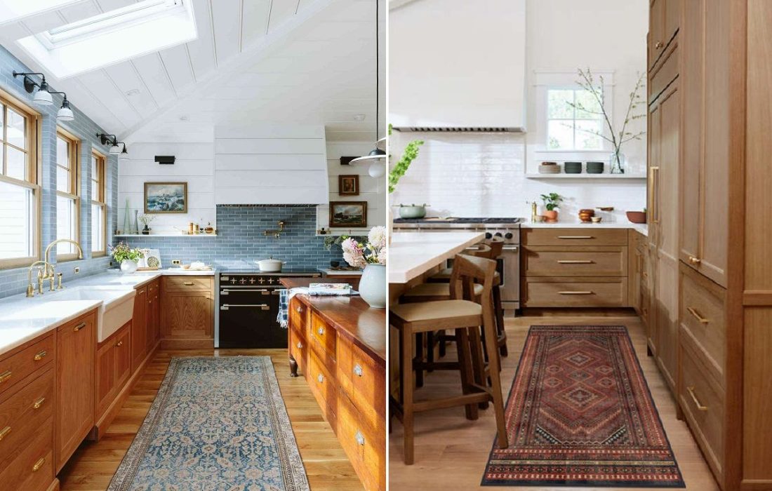 ست کردن فرش آشپزخانه با مبلمان قهوه ای / چشمان خود را ببندید و این فرش ها را در کنار آن تصور کنید