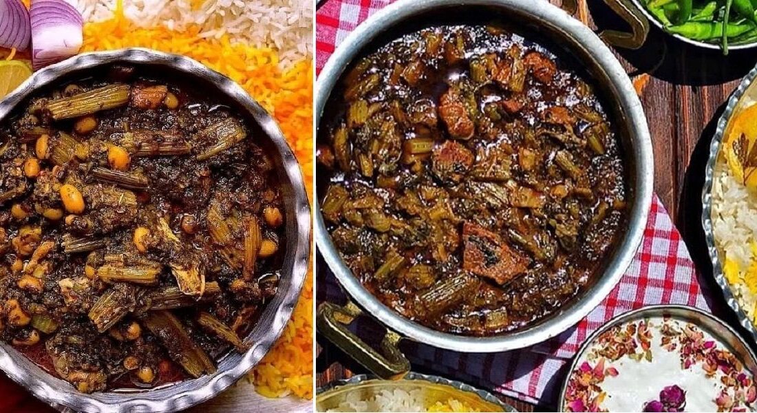 طرز تهیه خورش کرفس با گوشت / همراه با پای و پنکه لعاب دار و خوشمزه