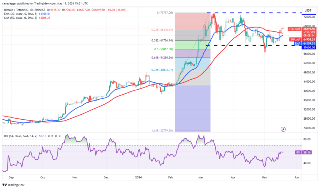 نمودار قیمت روزانه بیت کوین - منبع: TradingView