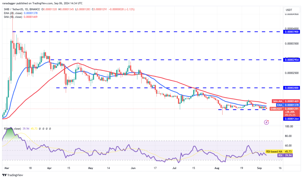 نمودار قیمت روزانه شیبا اینو - منبع: TradingView