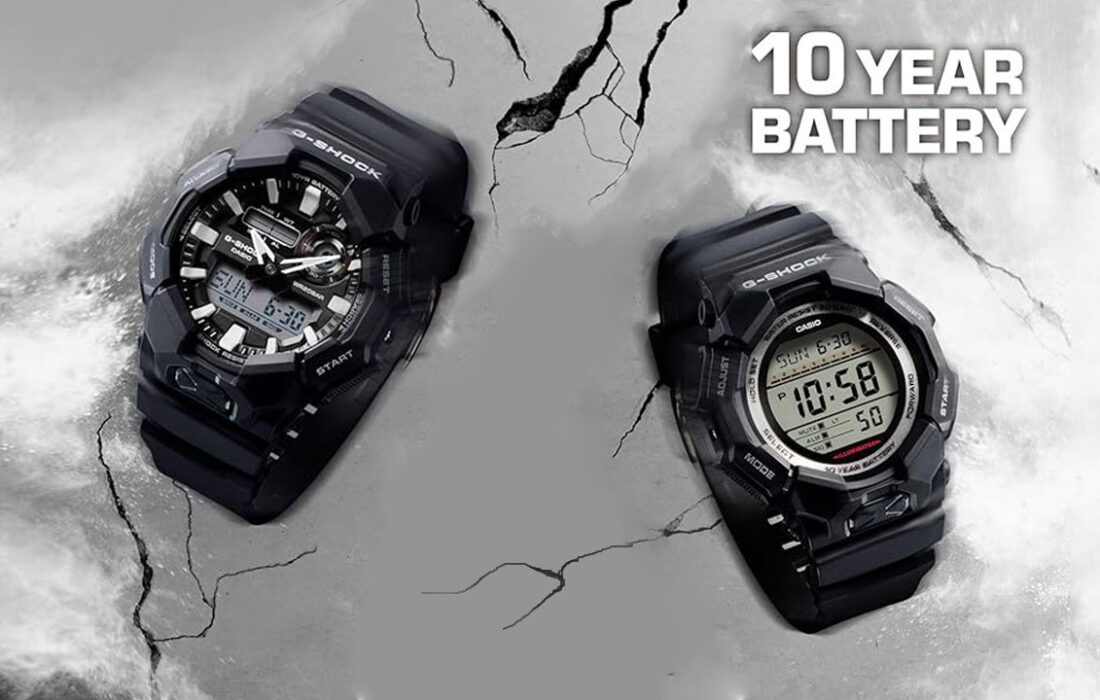 کاسیو ساعت های G-Shock GD010 و GA010 را با عمر باتری 10 ساله معرفی کرد.