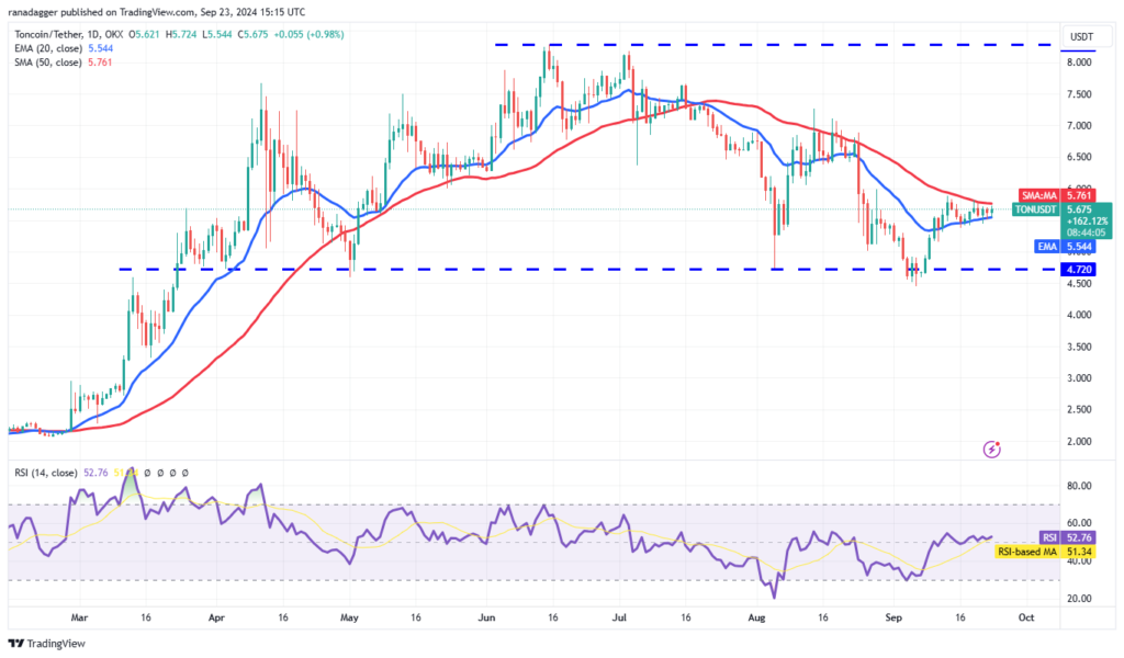 نمودار قیمت روزانه TonCoin - منبع: TradingView