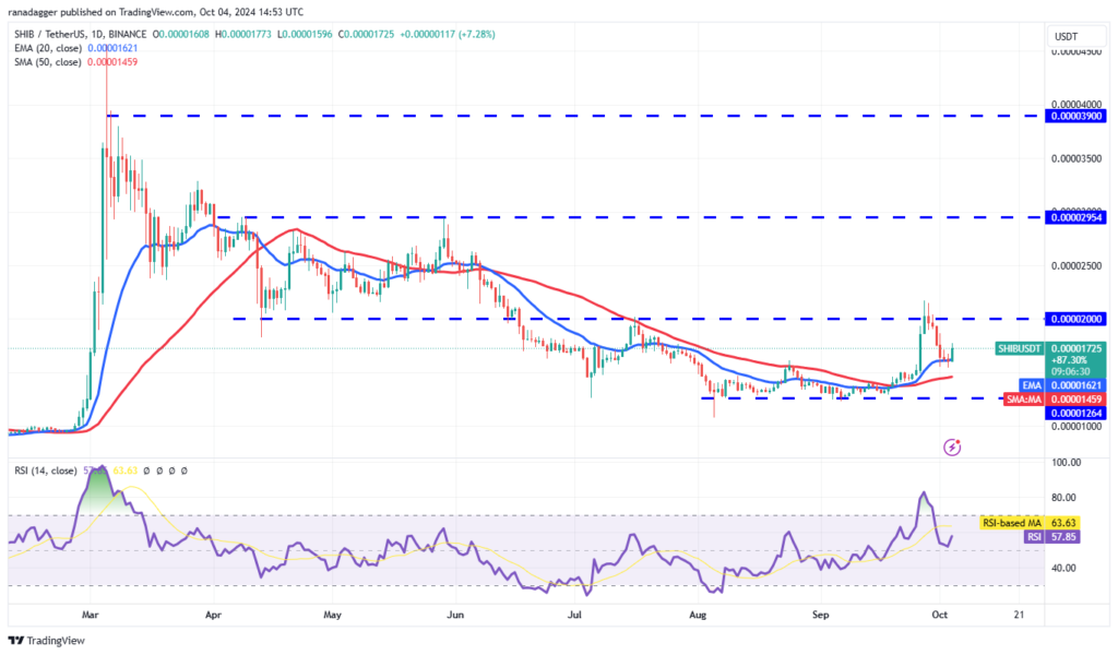 نمودار قیمت روزانه شیبا اینو - منبع: TradingView