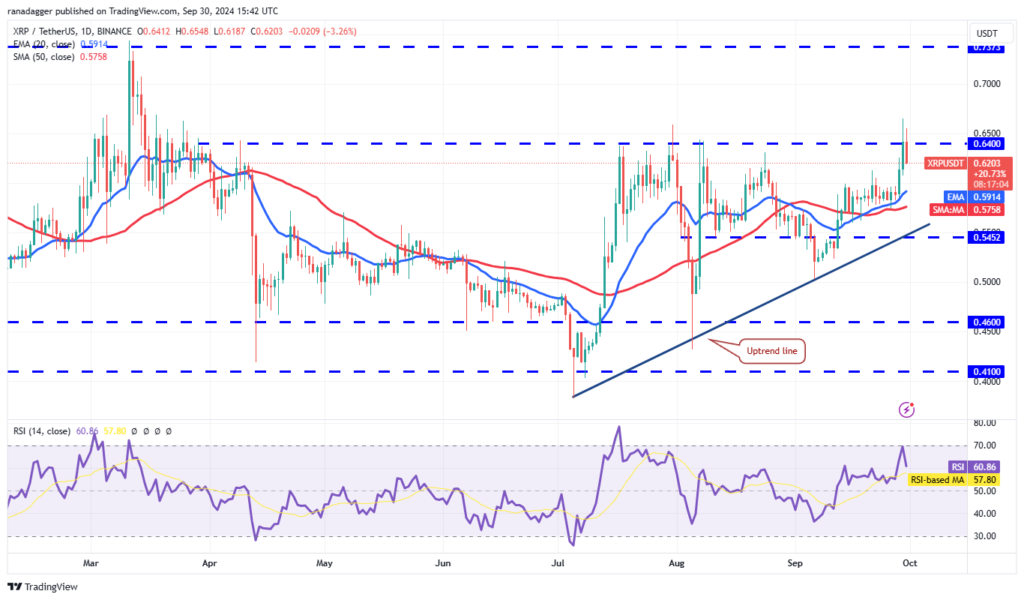 نمودار قیمت روزانه ریپل - منبع: Tradingview