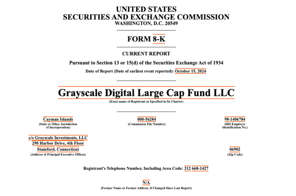 فرم درخواست مقیاس خاکستری برای تبدیل سرمایه شما به ETF - منبع: SEC