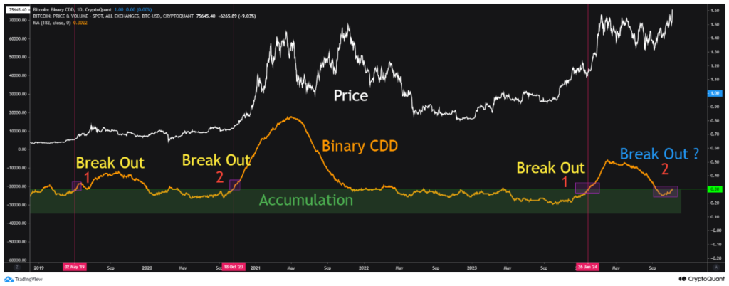 شاخص CDD بیت کوین - منبع: CryptoQuant