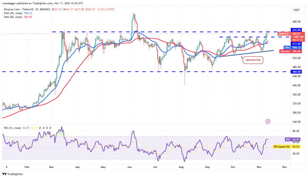 نمودار قیمت روزانه BNB - منبع: Trading View