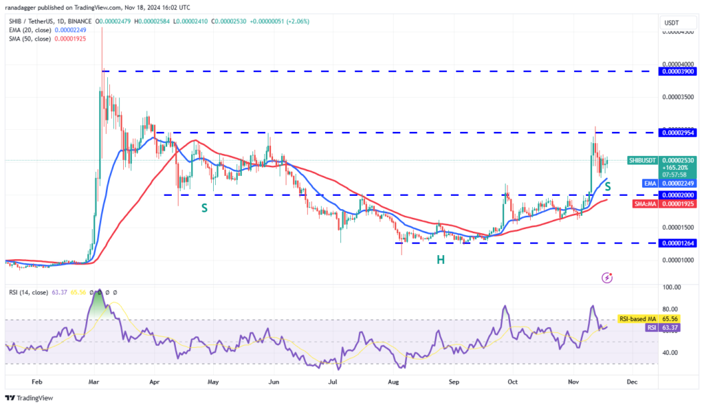 نمودار قیمت روزانه شیبا اینو - منبع: TradingView