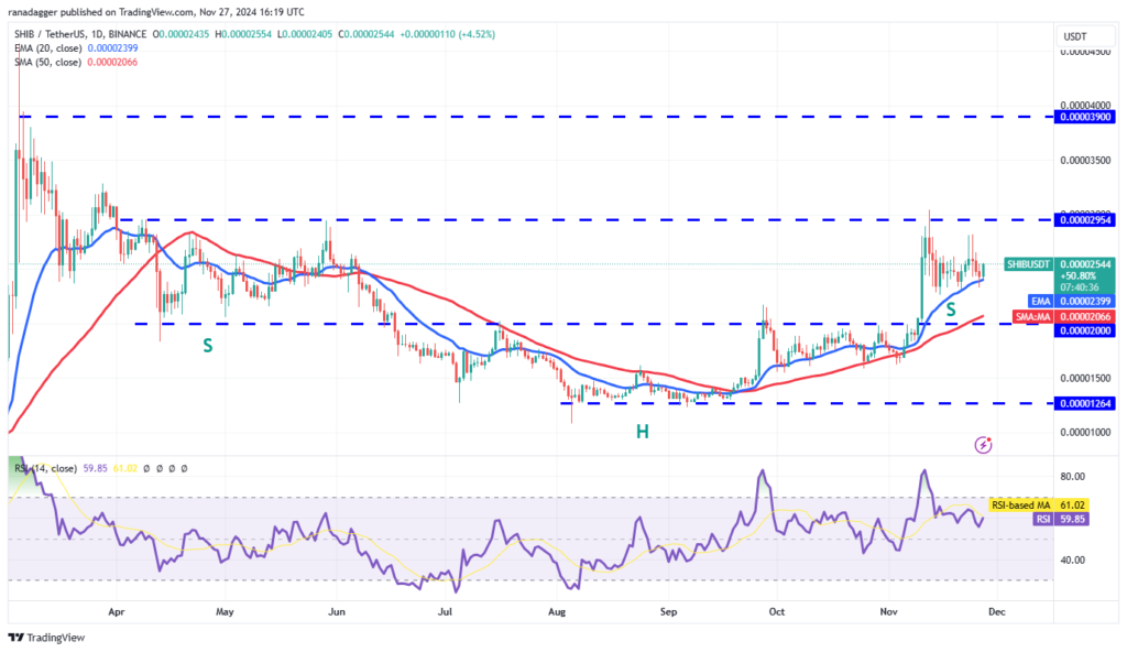 نمودار قیمت روزانه شیبا اینو - منبع: TradingView