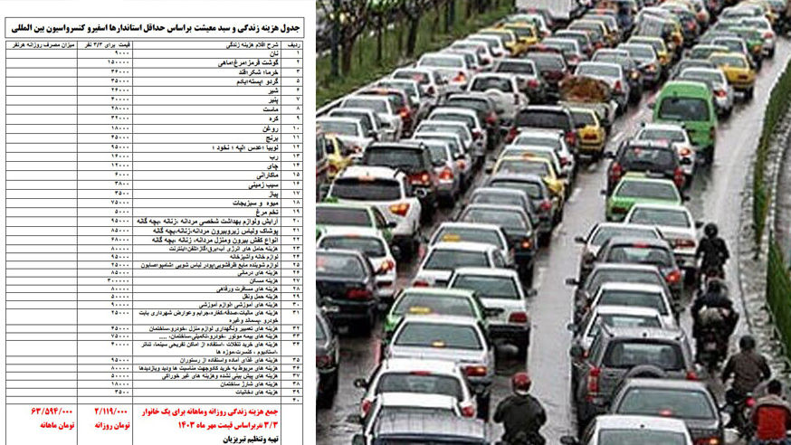 تبریزیان: حداقل «هزینه واقعی» ماهانه یک خانواده سه نفره در ایران به ۶۴ میلیون تومب رسید!