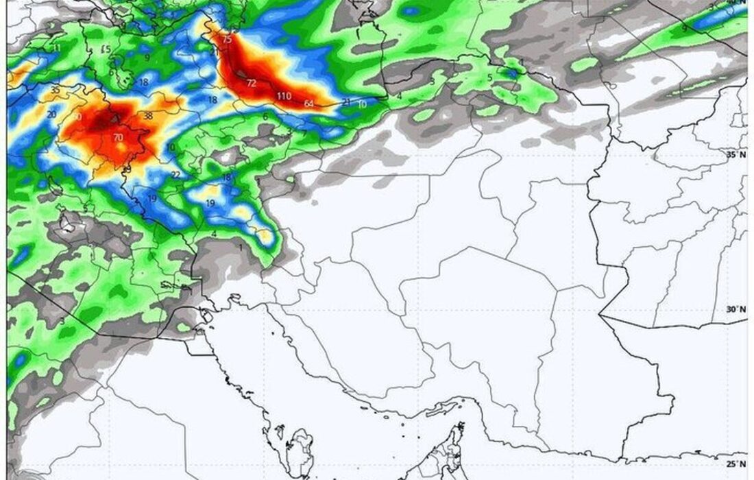 ورود موجی از بارندگی‌های شدید به بسیاری از نقاط ایران از امروز آغاز می‌شود